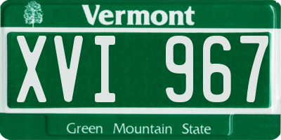 VT license plate XVI967