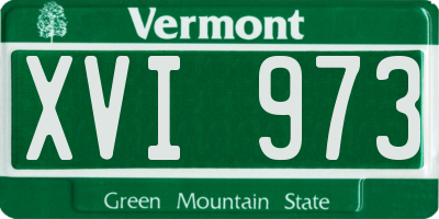 VT license plate XVI973