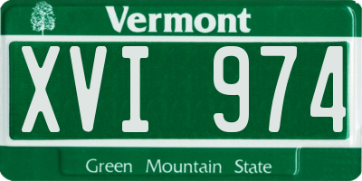 VT license plate XVI974