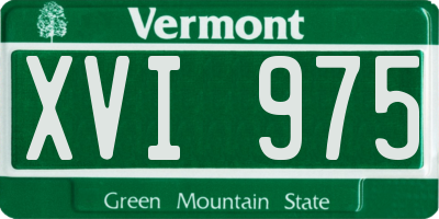 VT license plate XVI975