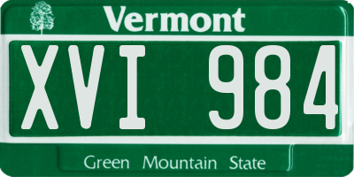 VT license plate XVI984