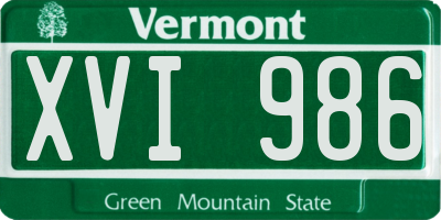 VT license plate XVI986