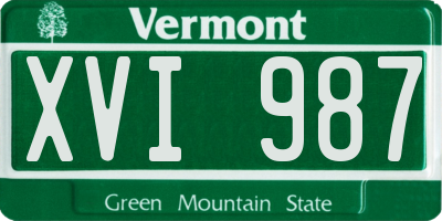 VT license plate XVI987