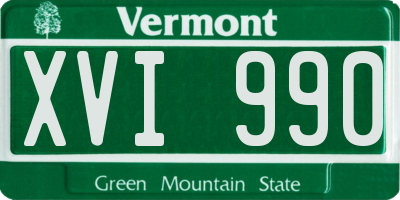 VT license plate XVI990