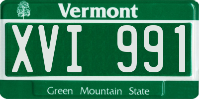 VT license plate XVI991