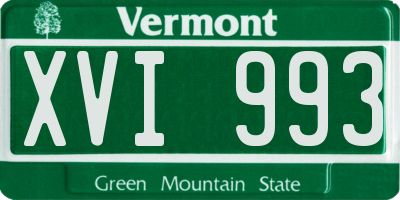 VT license plate XVI993