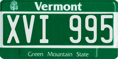 VT license plate XVI995