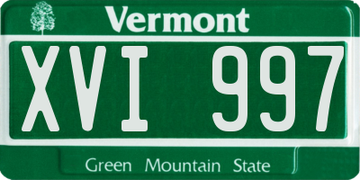 VT license plate XVI997