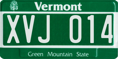 VT license plate XVJ014