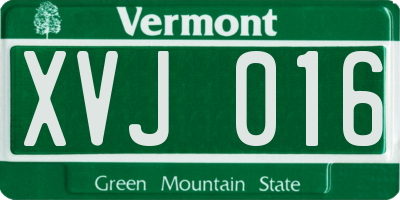 VT license plate XVJ016