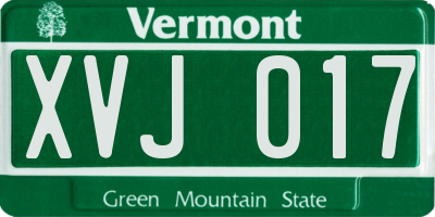 VT license plate XVJ017