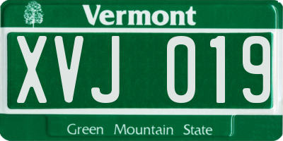 VT license plate XVJ019