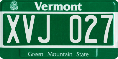VT license plate XVJ027
