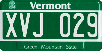 VT license plate XVJ029