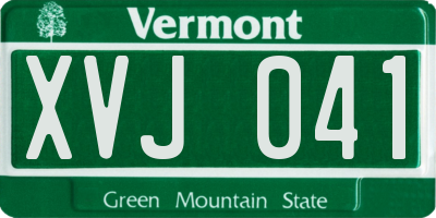 VT license plate XVJ041