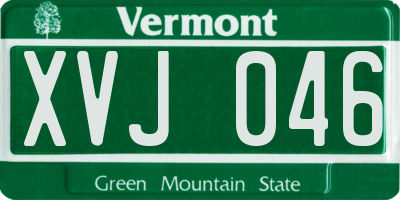 VT license plate XVJ046