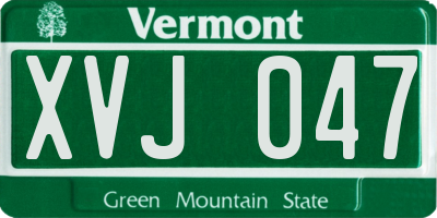 VT license plate XVJ047