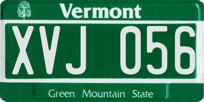 VT license plate XVJ056
