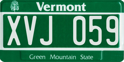 VT license plate XVJ059