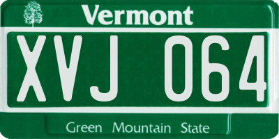 VT license plate XVJ064