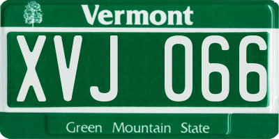 VT license plate XVJ066