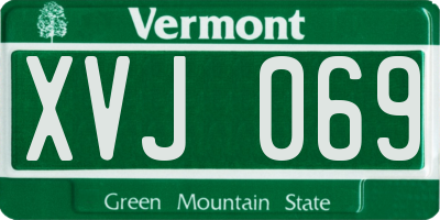VT license plate XVJ069