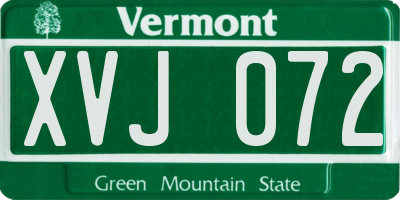 VT license plate XVJ072