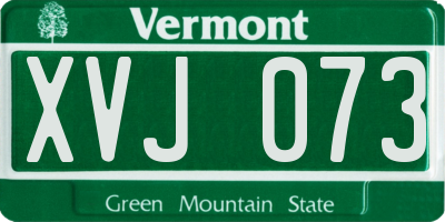 VT license plate XVJ073