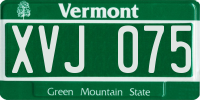 VT license plate XVJ075