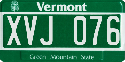 VT license plate XVJ076
