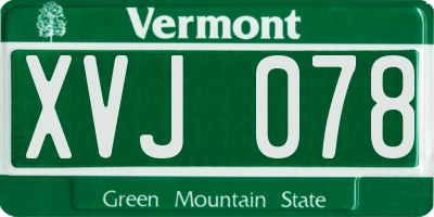 VT license plate XVJ078