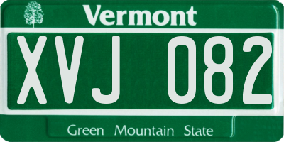 VT license plate XVJ082