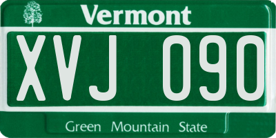 VT license plate XVJ090