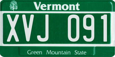 VT license plate XVJ091