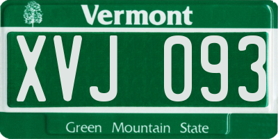 VT license plate XVJ093