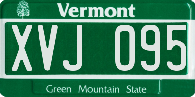 VT license plate XVJ095