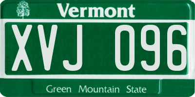 VT license plate XVJ096