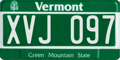 VT license plate XVJ097