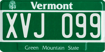 VT license plate XVJ099