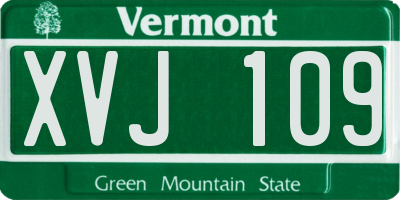 VT license plate XVJ109