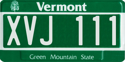 VT license plate XVJ111
