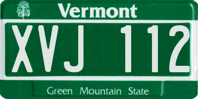 VT license plate XVJ112
