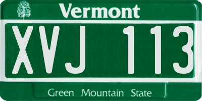 VT license plate XVJ113