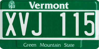 VT license plate XVJ115