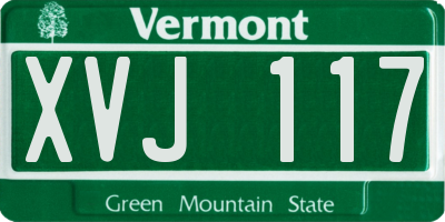 VT license plate XVJ117