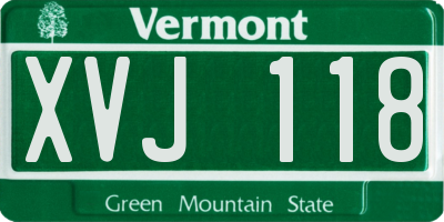 VT license plate XVJ118