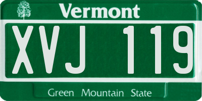 VT license plate XVJ119