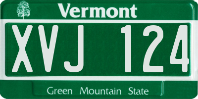 VT license plate XVJ124