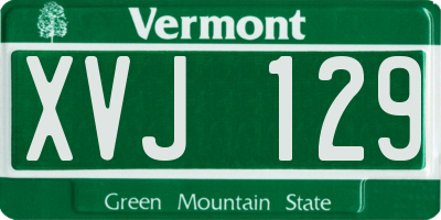 VT license plate XVJ129