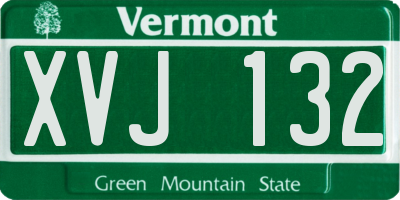 VT license plate XVJ132